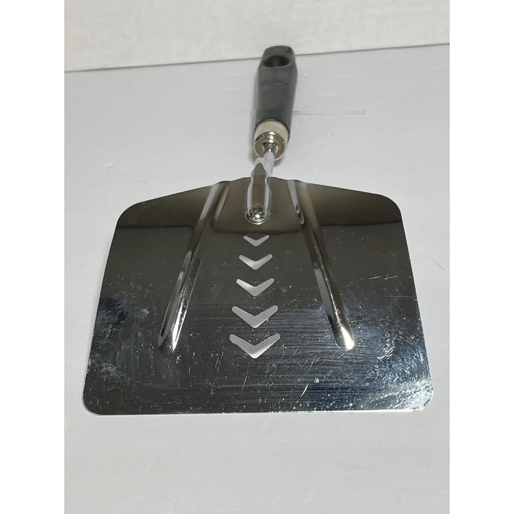 Vintage Androck USA Wide Slotted Spatula Stainless Steel Black‎ Handle Chevron